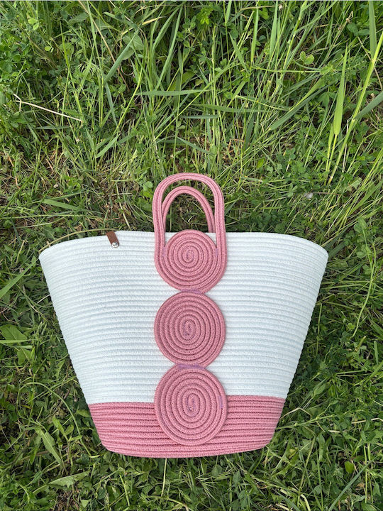 Wicker Pink Beach Bag