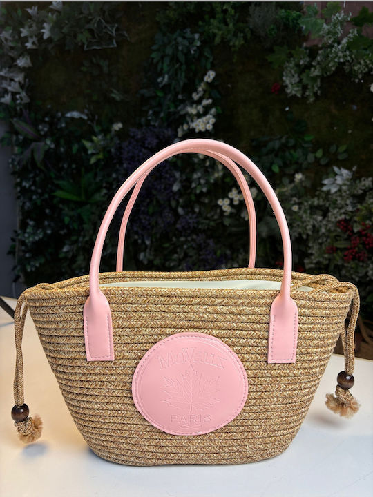 Wicker Pink Beach Bag