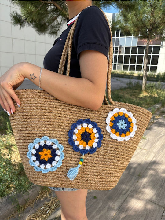 Wicker Multicolour Beach Bag