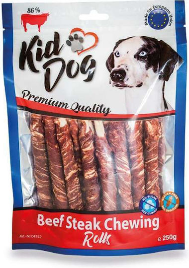 KidDog Hundeleckerlis Rohrform mit Huhn, Kalb, Büffel und Rindfleisch 250g