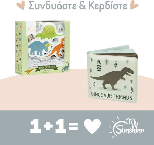 A Little Lovely Company Water Coloring Book and Water Puzzle Dinosaurs Bath Toy