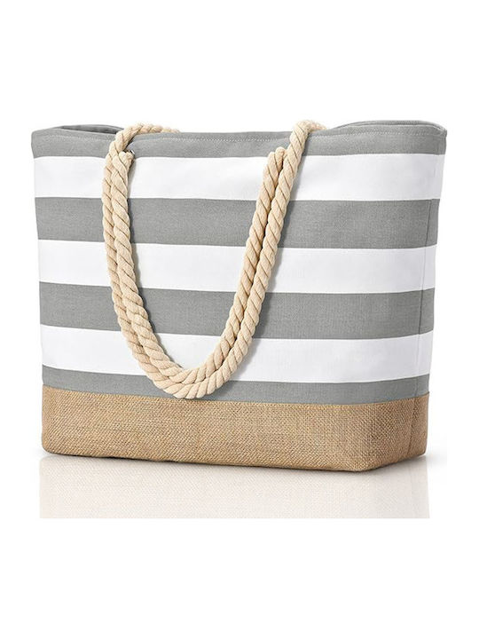 Wicker Grey Beach Bag
