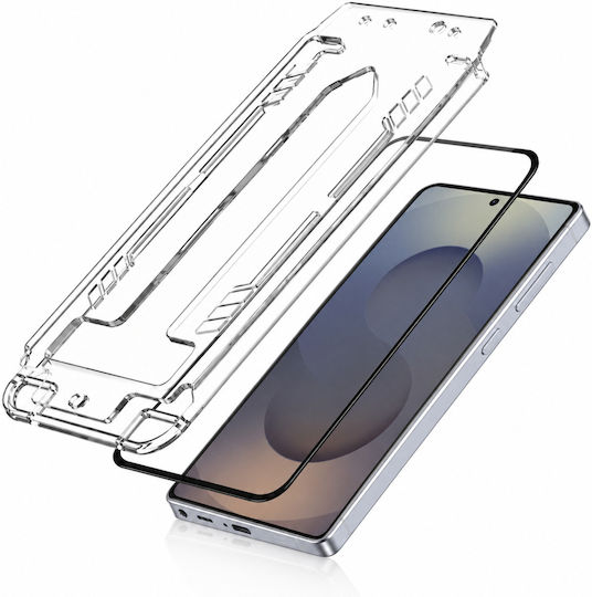 3mk 2-Pack 9h Tempered Glass Galaxy S25 Ultra Rama De Instalare Negru Transparent