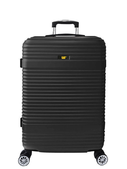 CAT V-Power Alexa Large Hard Travel Suitcase Black with 4 Wheels Height 76cm