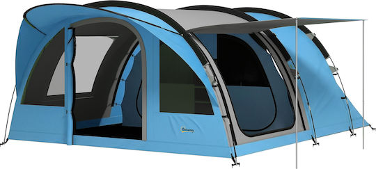 Outsunny Camping Tent Tunnel Grey 4 Seasons For 4 People 565x370x200cm