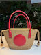 Wicker Red Beach Bag