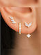 Set Gold Plated Hoop Earrings with Stones