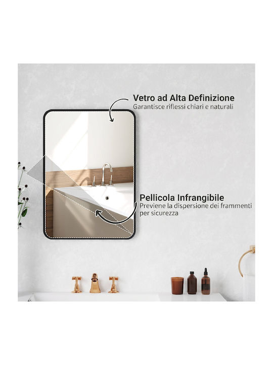 HomCom Oglindă De Baie Rectangulară Din Metal 5...