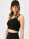 Cotton Rib Elastic Women's Tank Top with Spaghetti Strap