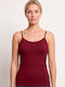 Sleeveless Cotton Burgundy Women's T-Shirt