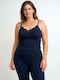 Sleeveless Navy Blue Women's Undershirt