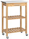 HomCom HomCom Lebensmittelregal Holz mit Rädern 58x36x86cm