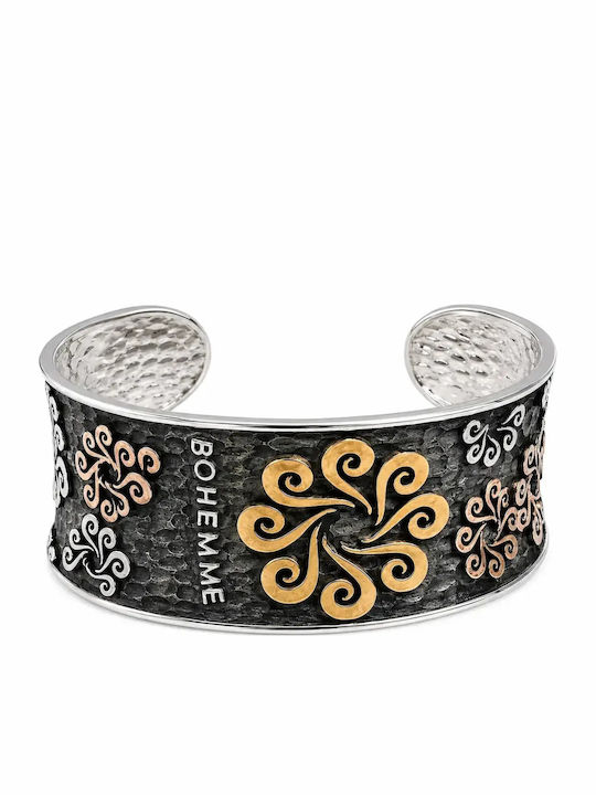 Bratara Deschisa Tip Cuff Bratari Handmade 925 Argint K18 Aur & Rodiu Negru Pentru Femei Silverline 0230387101/negru Rodiu Roz Aur Handmade Galben Aur Argintaur 0230387101