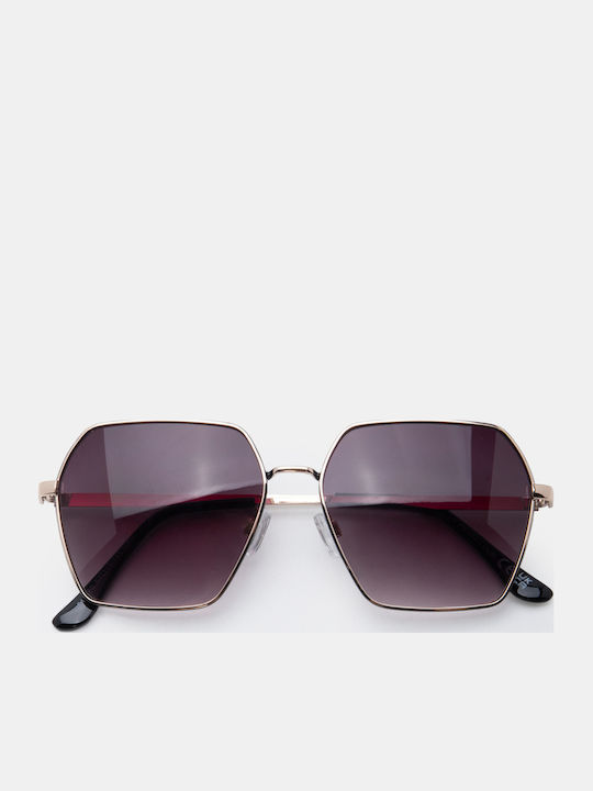 Luigi Unisex Sunglasses with Black Metallic Frame and Black Lens
