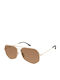 Prive Revaux Unisex Sunglasses with Gold Frame and Brown Lens