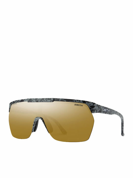 Smith Unisex Sunglasses With Grey Frame And Grey Polarized Mirror Lens
