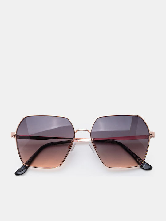 Luigi Unisex Sunglasses with Pink Metallic Frame and Pink Lens