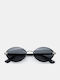 Luigi Unisex Sunglasses with Black Metallic Frame and Black Lens