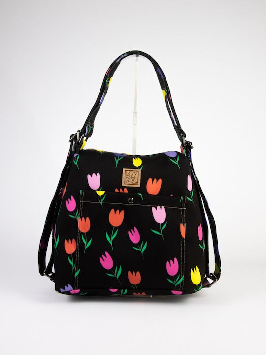 Stoff Damen Handtasche Rucksack Mehrfarbig