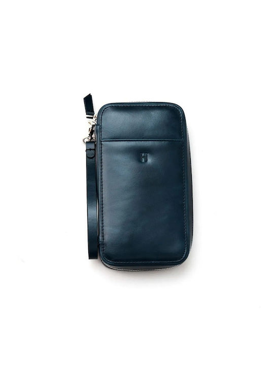 Leather Men's Handbag Navy Blue