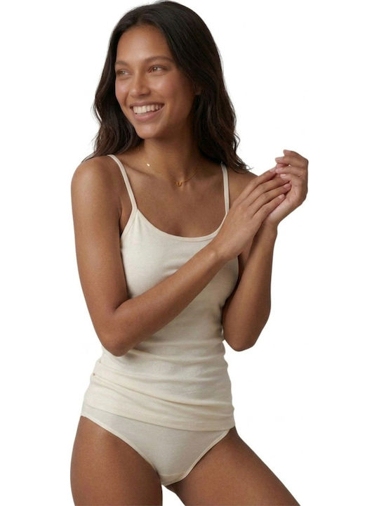 Sleeveless Beige Women's Undershirt