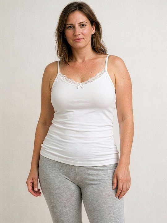 Sleeveless White Women's Tank Top
