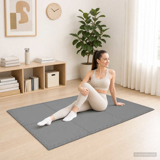 vidaXL Gymnastikmatten Puzzle Gymnastikmatten Grau 60x60cm 24 Stück