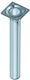Element-System H100 Metallic Furniture Leg with Regulator Suitable for Table / Coffee Table 3x3x10cm Silver