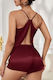 Enpapa Women's Nightgown Set Asymmetric Back Shorts Bohemian Style