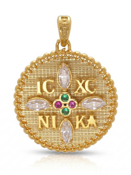 Kiriakos Gofas Pendant Constantine Coin Gold 9K