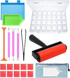 Diamond Mosaic Kit Zola 20 Pieces Organizers Accessories Labels Box 28 Compartments