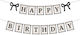 Banner "Happy Birthday" Crem Negru Cu Funde Negre
