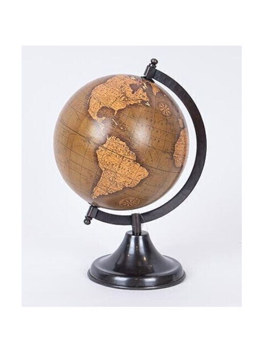 Brown Globe with Metal Base 26cm