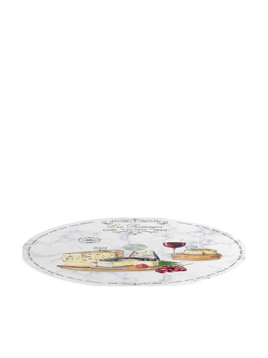 Easylife Les Fromages Πιατέλα Σερβιρίσματος Γυάλινη Πολύχρωμη