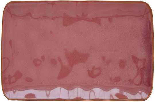 Easylife Interiors Burgundy Servierplatte Rechteckig aus Porzellan Rote 27x19cm