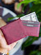 Leder Herrenbrieftasche Karten mit RFID Burgundisch