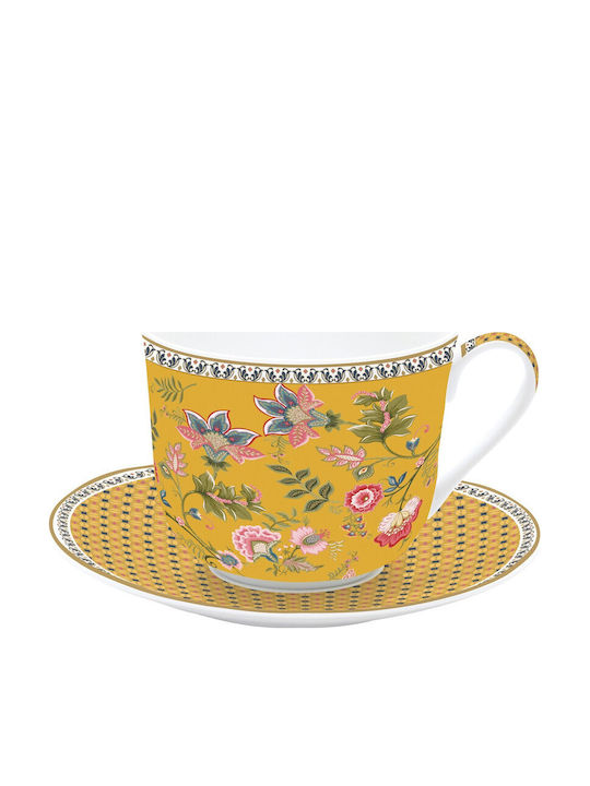 Easylife Magie D'orient Yellow Porcelain Tea Cup Yellow 400ml