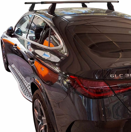 Menabo Aluminum Car Roof Bars Roof Rack for Mercedes-Benz GLC 2020> Set with Roof Rack Legs and Lock Silver MP.MGLC.05
