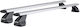 Menabo Aluminum Car Roof Bars Omega for Opel Frontera 5D Set with Roof Rack Legs Silver