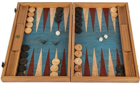 Manopoulos Piese de joc din lemn pentru Backgammon Lucrate manual Roșii