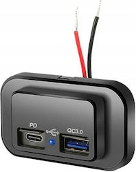 Odys 12V/24V PD 3A QC 3A Power Socket Odys 12V/24V PD 3A QC 3A Power Socket