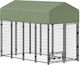 Pawhut Metal Dog House with Door Outdoor Green