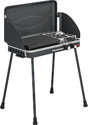 Outsunny Ψησταριά Υγραερίου Φορητή 2 Εστιών 7kW με Πλαϊνό Μάτι 3.5kW