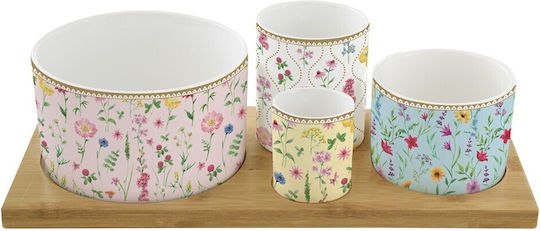 Easy-Life Meadow Flowers Ορντεβιέρα από Πορσελάνη Ø29cm 4τμχ