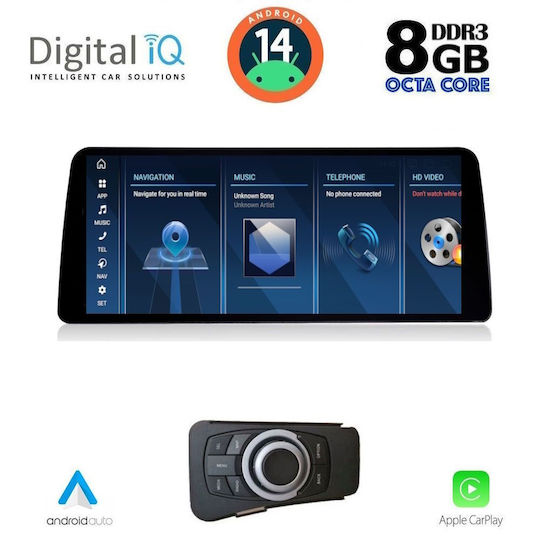 Digital IQ Car Audio System for BMW Series 3 2005-2012 Bluetooth USB AUX WiFi GPS Apple CarPlay Android Auto with 12.3" Touch Screen