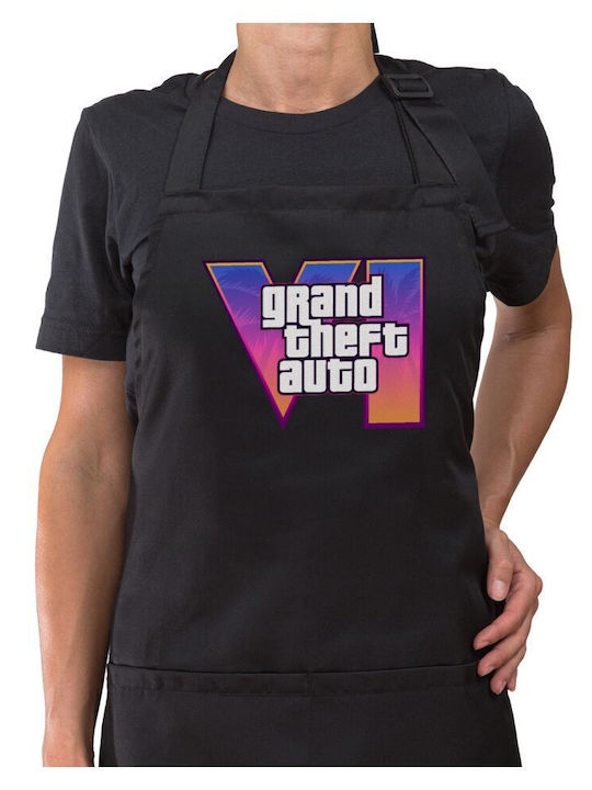 Koupakoupa Gta Vi Ποδιά Κουζίνας Μαύρη 22x40cm KP_34610_apron-black