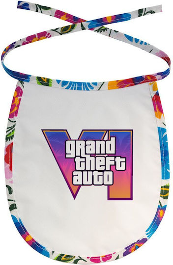 Koupakoupa Gta Vi Αδιάβροχη Σαλιάρα από 100% Βαμβάκι με Κορδόνι Χρωματιστή