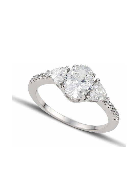 Themelidis Jewels Μονόπετρο από Λευκόχρυσο 18Κ ...