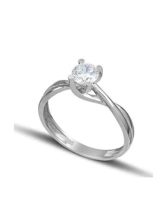 Themelidis Jewels Μονόπετρο από Λευκόχρυσο 18Κ ...