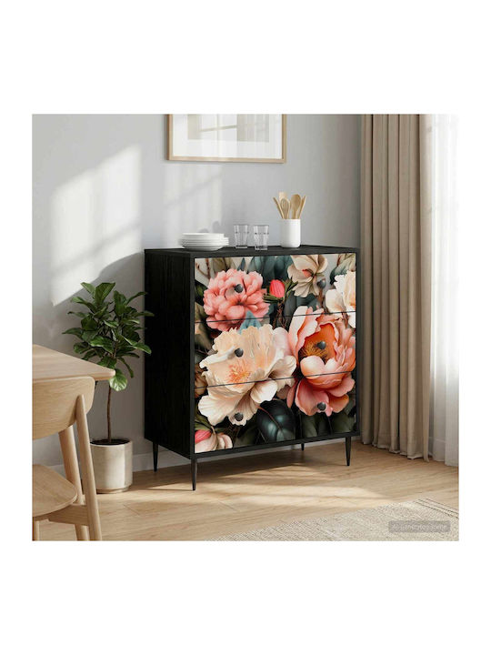 Borne Sideboard Holz mit Schubladen Schwarze Ei...